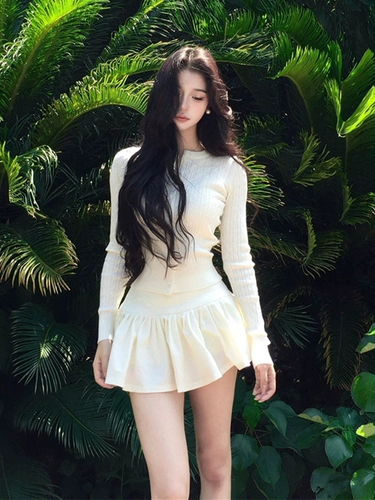 Белый высококлассный комплект, осенний, 2025 года, стиль