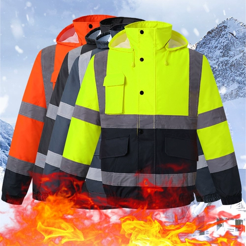 Высокоскоростная светоотражающая зимняя флуоресцентная куртка для работы