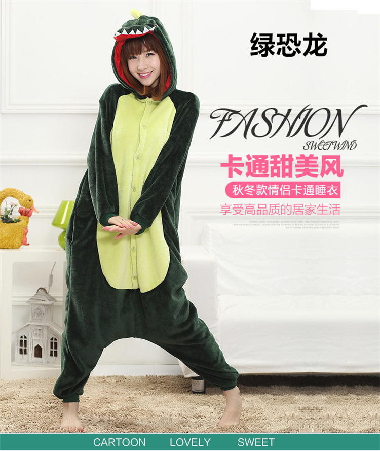 Mùa đông dày lên ấm áp vui nhộn hài hước dễ thương phim hoạt hình khủng long thời trang mặc nhà