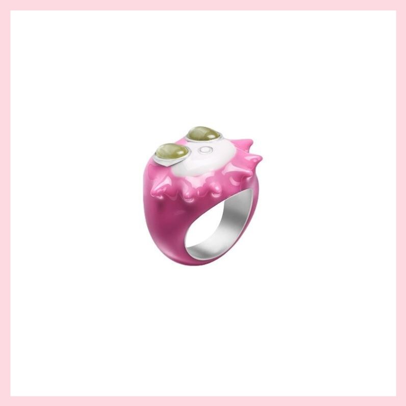 Baby Fugu Pufferfish Zircon Ring Newjeans Same Style Niche Fun Cute Design Same Style for Men and Women Baby Fugu Pufferfish Zircon Ring Newjeans Same Style Niche Fun Cute Design Same Style for Men and Women