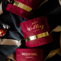 New velvet cloth charm red and gold INS style personalized custom creative candy wedding candy box wedding ceremony