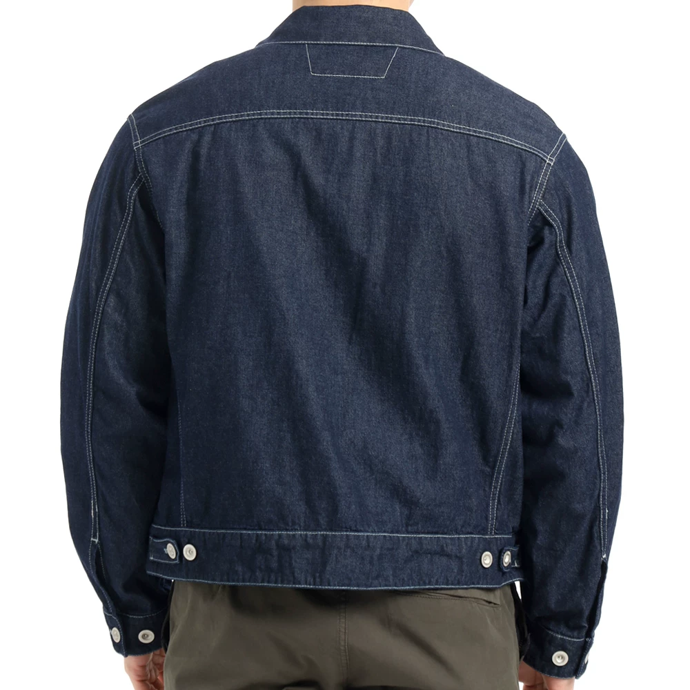 CP COMPANY мужская короткая деним-куртка из чистого хлопка с лацкеном без воротника 18CMOW188A
