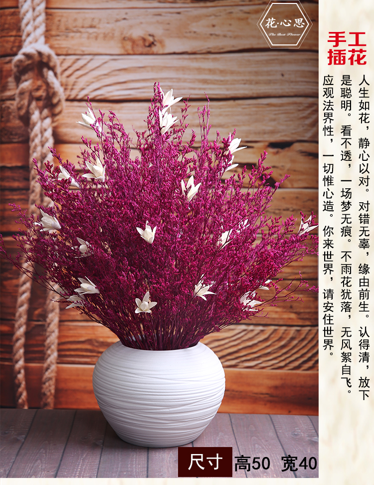 Yunnan Natural Dry Flower Lover Living Room Decorated Girlfriend Gifts Real Flower Bouquet Ceramic Vase Dry Flower Art
