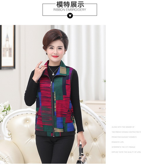Áo vest nữ trung niên phần mỏng mẹ tải mùa xuân và mùa thu dây kéo cardigan chất béo kích thước vest vest không tay - Áo vest thời trang nữ 2021
