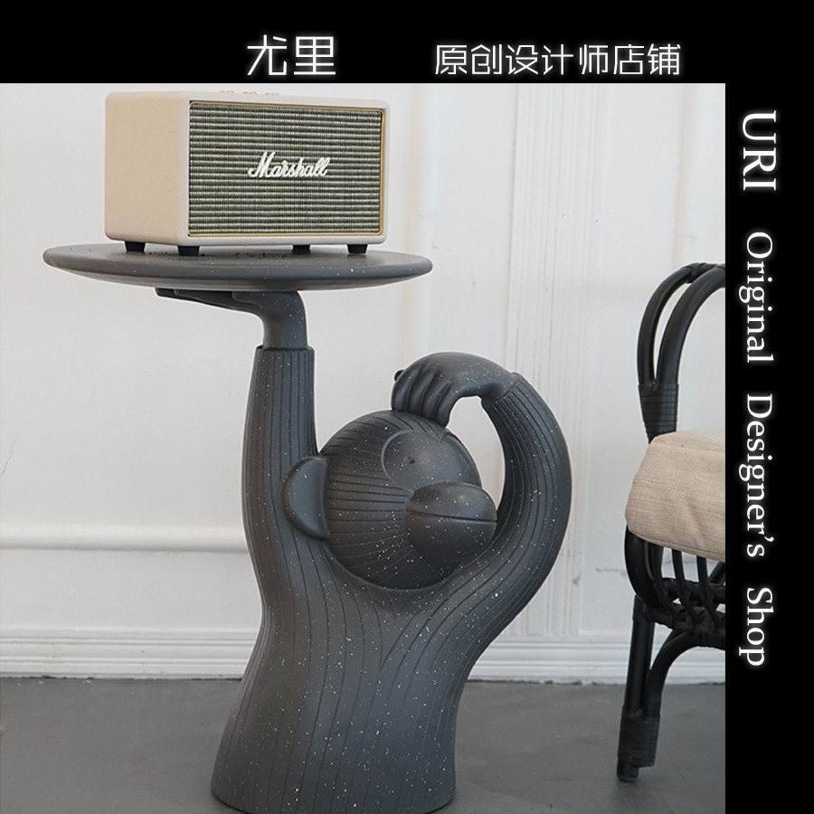 URI fun cement monkey coffee table model nordic designer creative exhibition hall model house concrete corner a few
