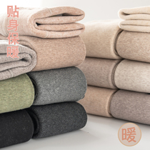 Japanese plus velvet thickened oatmeal beige pantyhose womens winter feet to keep warm thin leggings autumn and winter bottling socks