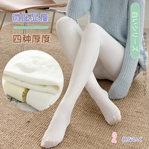 Japanese bottomed socks womens spring and autumn thin velvet pantyhose white leggings