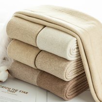 High waist belly Barbie pants autumn and winter vertical striped leggings women wear peach buttocks plus velvet cotton pants padded pantyhose