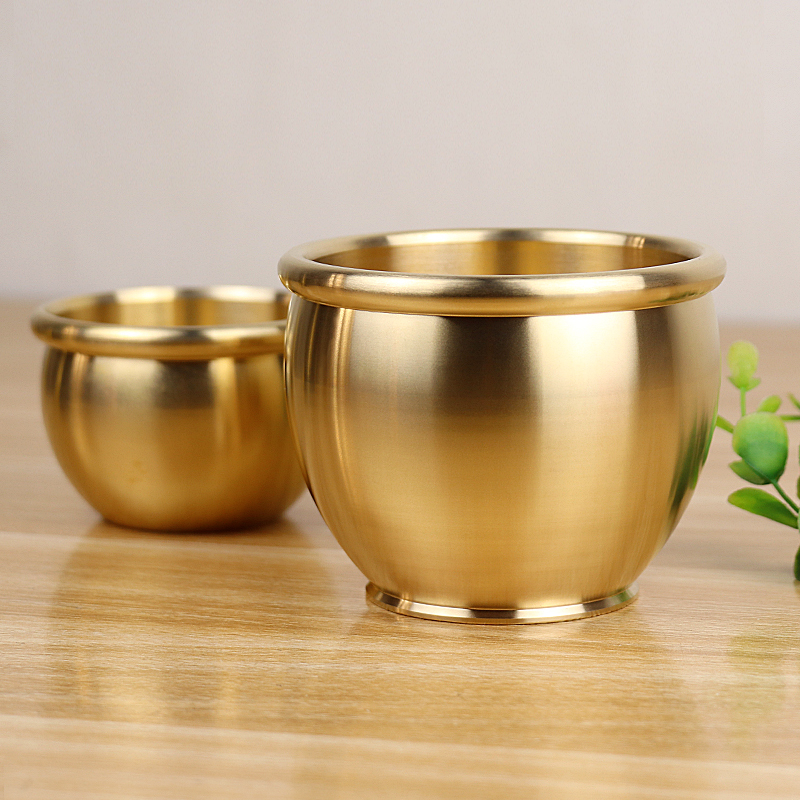 Pure Brass Rice Jar for Wealth, Large and Extra-Large Sizes, Genuine Copper, Hundred Blessings, Fortune and Treasure, Copperware, Treasure Bowl Ornament Pure Brass Rice Jar for Wealth, Large and Extra-Large Sizes, Genuine Copper, Hundred Blessings, Fortune and Treasure, Copperware, Treasure Bowl Ornament