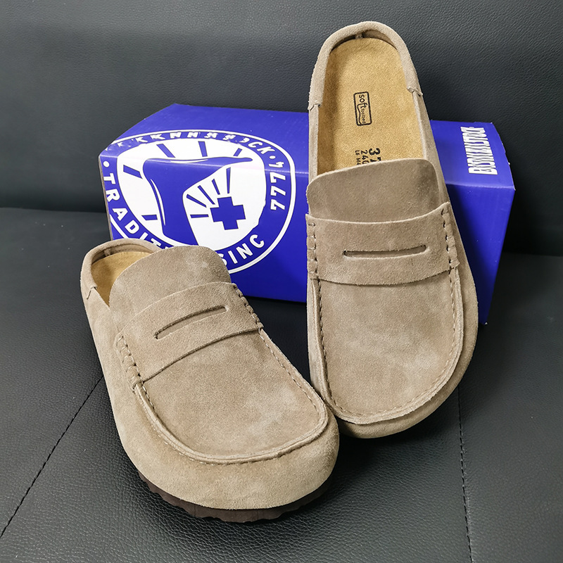 Cowhide Retro Birkenstock-Style Mules with Thick Soles, Birkenstock Naples Loafers, Unisex