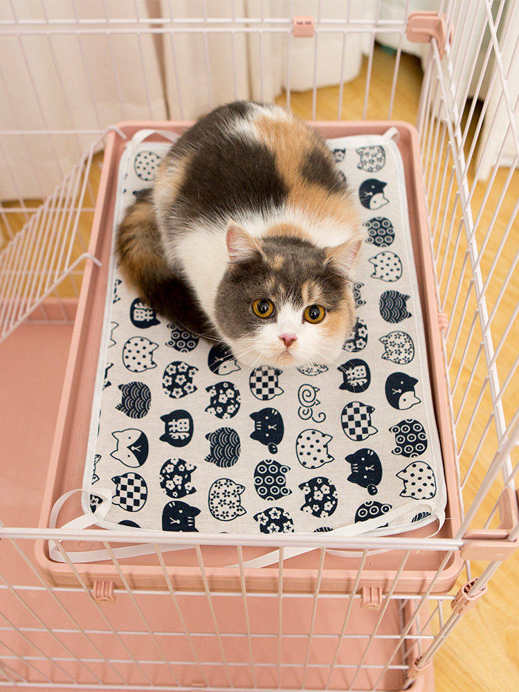Cat mat Sleeping with cat mat Pet Cat Cage Villa Terrace Cushion Can Be Fixed Sleeping Mat Dog Summer Mat
