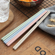 Wheat straw chopsticks set Nordic creative Japanese environmentally friendly non-slip home paint-free tableware 4 pairs set
