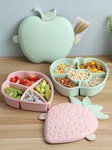 Chinese New Year snacks melon seeds dried fruit plate creative grid with lid storage box household modern living room coffee table candy plate