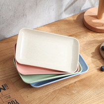 Rice Bowl powder dish rice tray special plate rectangular plastic hot pot restaurant plate wheat straw snack plate