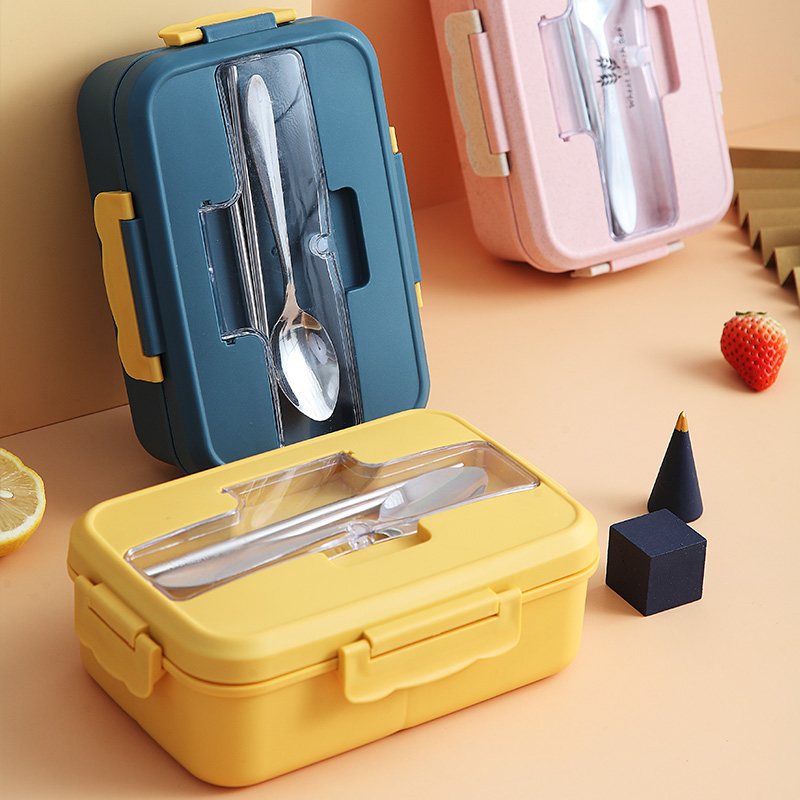 Separation Type Student Lunchbox With Meals Office Work Poop Style Microwave Oven Heating Insulation Lunchbox Meal Kit