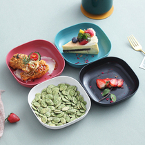 Japanese spit bone plate household table Garbage Plate Square fruit snack plate snack dried fruit plate snack dried fruit plate kindergarten small plate