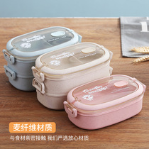 Insulated lunch box cute girl heart office worker microwave oven heated lunch box student portable grid double-layer lunch box