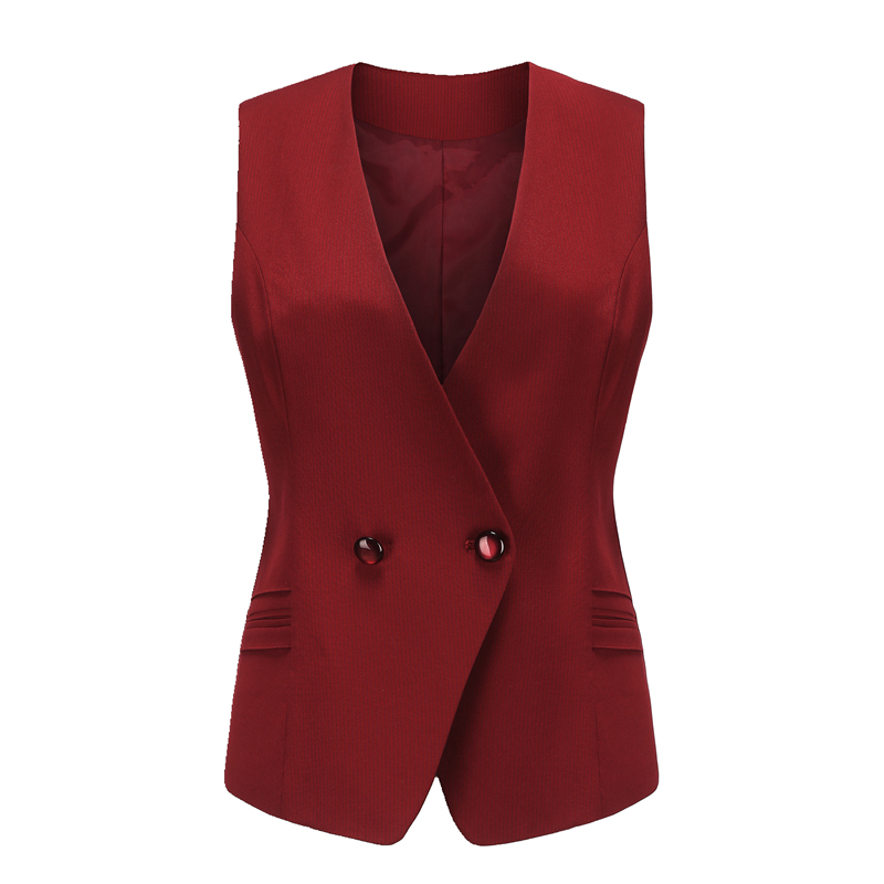 2026 Xingye Bank Uniform Xingye Bank Vest Single-Button Deep Burgundy Black Slim-Fit Blazer Vest