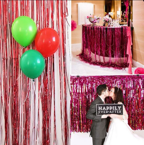 Дождевая занавеска тянуть цветочные украшения продукты для вечеринки по случаю дня рождения