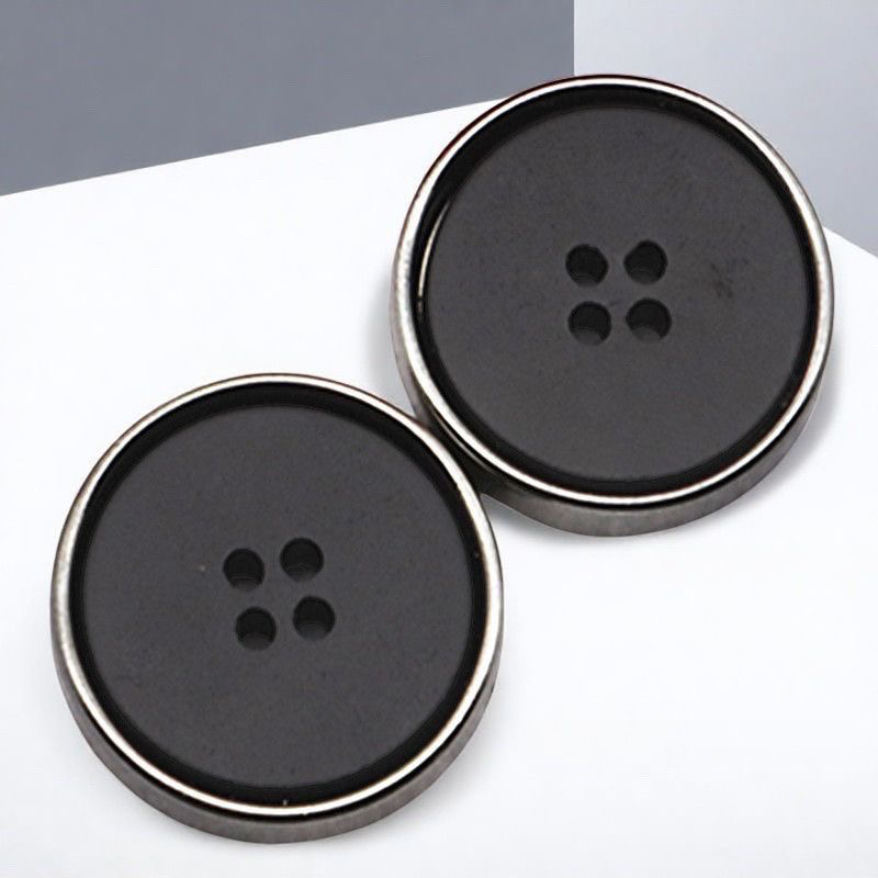 High-End Suit Buttons, Windbreaker Coat Buttons, Versatile Pants for Men and Women, Plastic Black Four-Eye Suit Buttons