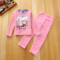 Foreign trade brand original single export to Europe and the United States childrens fashion models girls embroidered coral velvet pajamas two-piece home clothes