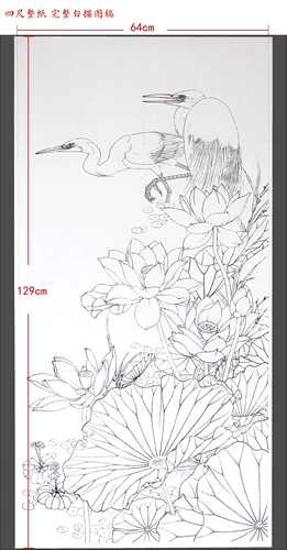 Хонглиан Шуанлу изображение четырех -футовой бумаги оригинал да Бай, нарисовал окрашенную бай -шиф