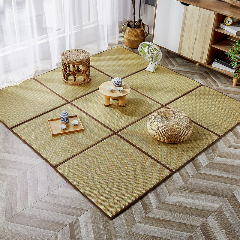 Japanese tatami floor mat living room mat carpet summer rattan mat crawling mat balcony bedroom room splicing mat