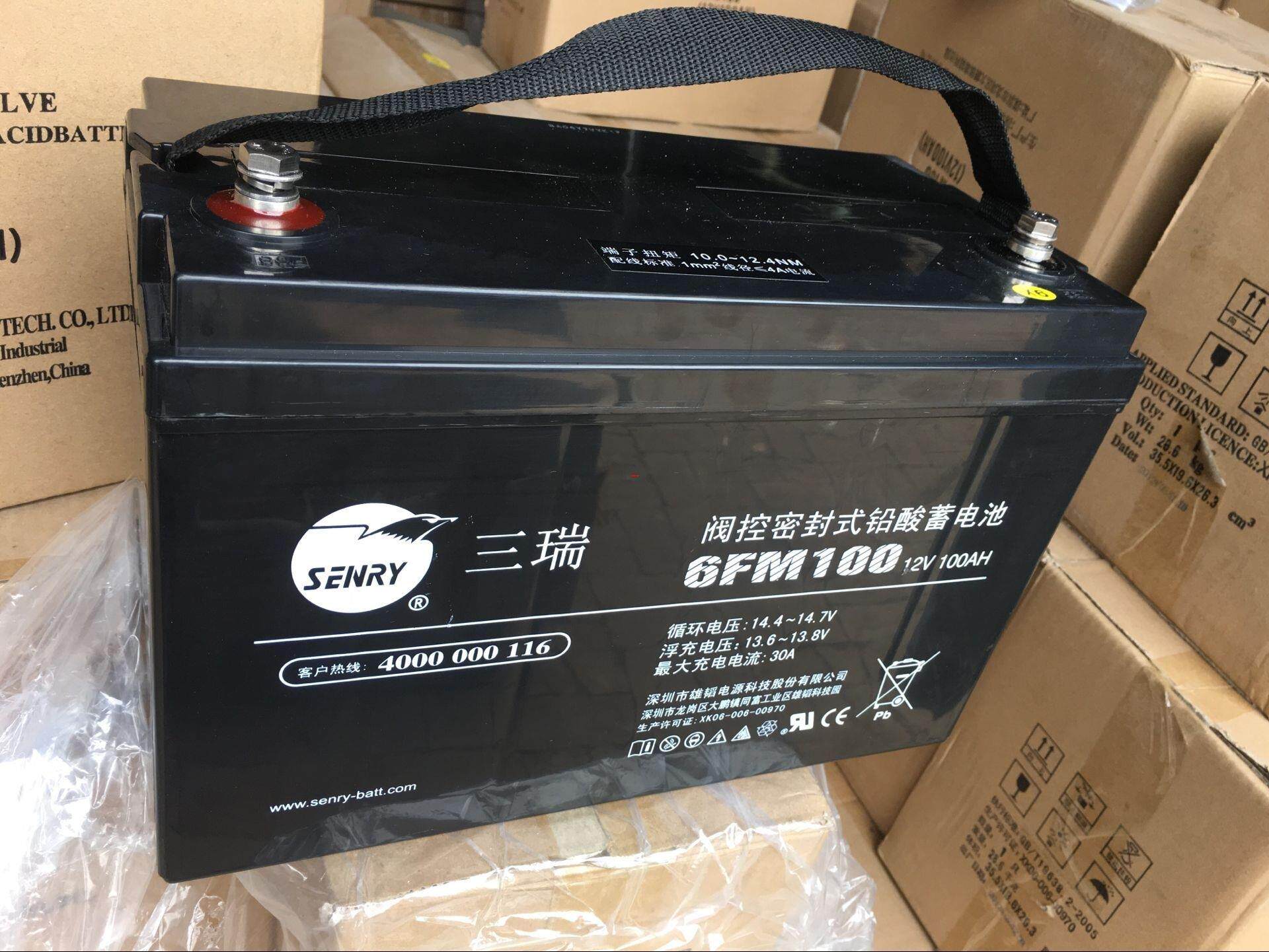 Three-ray storage battery 12V100AH storage battery UPS solar storage battery 6FM100