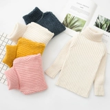 Детский свитер, демисезонная детская бархатная белая утепленный лонгслив для мальчиков, высокий воротник, подходит для подростков, увеличенная толщина