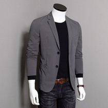 Autumn casual suit mens jacket light and breathable Korean version of slim-fitting mens small suit single western top casual ruffian handsome