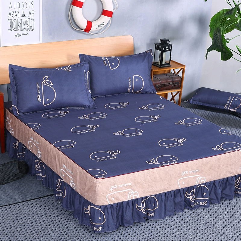 Bedspread giường váy giường bìa một mảnh bụi nắp bảo vệ gia đình 1,5m 1.8m bốn tờ phiếu doanh nghiệp giường nệm - Váy Petti ga giường có viền