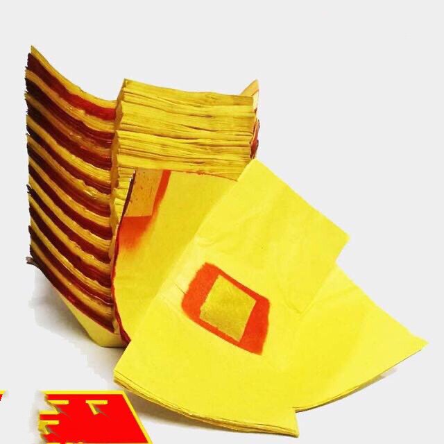 Chaoshan Festival Supplies Paper Worship Master Yellow Paper Ingot Pack Gold Wire Big Gold Paper Ingot Dabao Tin Foil 90 Pages