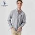 Hoa Kỳ POLO ASSN. Áo sơ mi nam cotton dài tay mùa thu áo sơ mi nam oxford mới giản dị - Áo áo sơ mi cổ trụ Áo