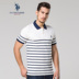 Mỹ polo ass. Nam ngắn tay giản dị polo áo xu hướng mới mỏng thường ve áo sọc t- shirt Polo