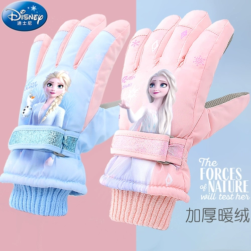 Дисней, детские зимние перчатки, лыжный ветрозащитный утепленный удерживающий тепло водонепроницаемый комплект