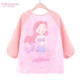 Детский демисезонный вельветовый нагрудник, лонгслив для девочек для еды, анти-грязь, сзади на завязках