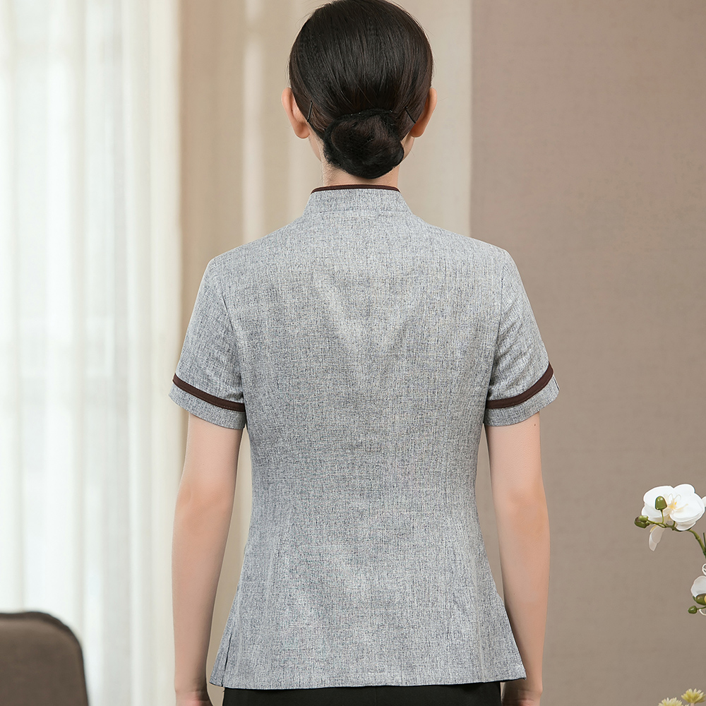 Làm sạch dì Workwear ngắn Sleeves 2019 mới mùa hè ăn mặc Mồ hôi thở Hotel Club nước lau sàn đồng phục