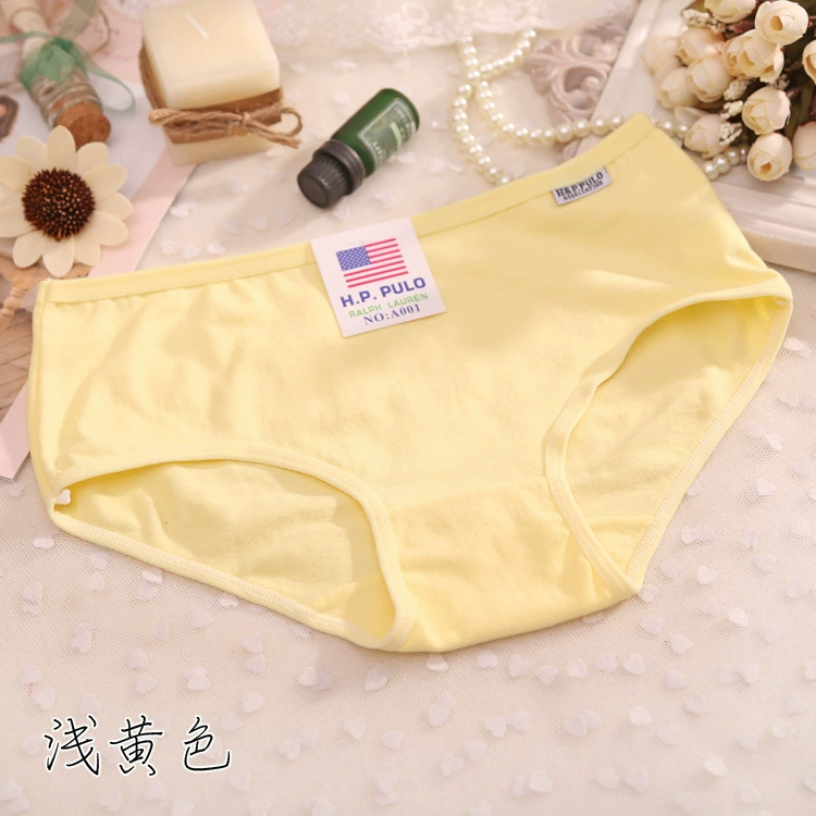 5 túi của màu sắc tinh khiết đồ lót phụ nữ bông cotton dễ thương cô gái trung eo kích thước lớn tóm tắt so với Phương Thức thoải mái shop đồ lót