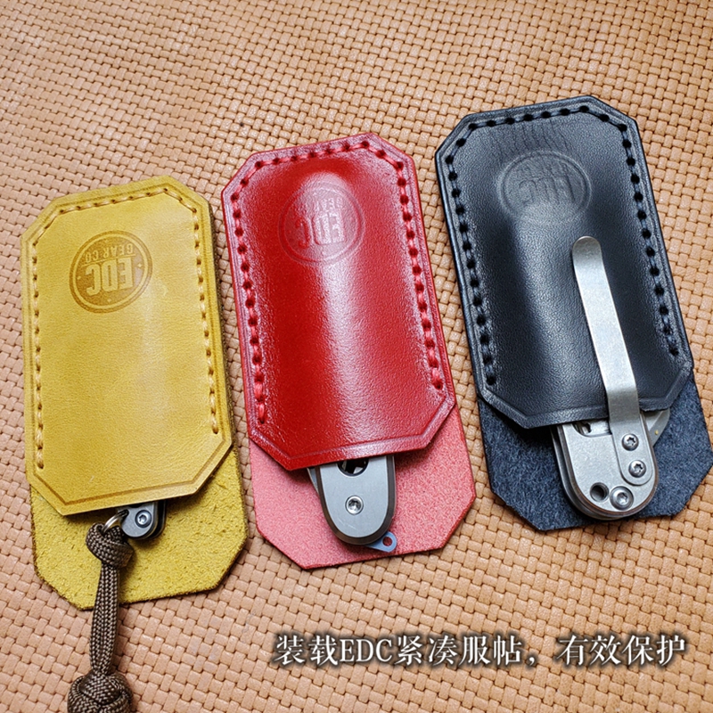 Triple Color Cordiere Small Knife Set Tannic Leather Oil Wax Leather Minimalist Fashion EDC Inborn Player Hand Sewn