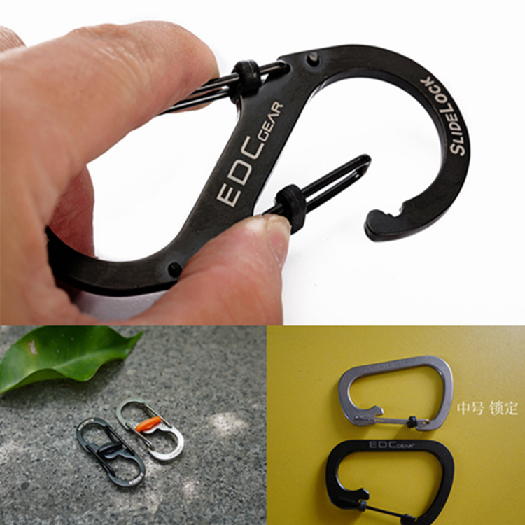 8-character buckle S buckle D buckle with lock Anti-theft quick-hanging safety buckle Key lock buckle Natural player EDCGEAR
