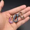 Duckbill buckle Titanium alloy EDC mini hanging buckle keychain Stainless steel open ring flashlight Lightweight fast hanging