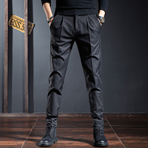 High-end spring and summer black casual pants men slim fit Korean version of the Korean version of the trend pants men versatile mens trousers men