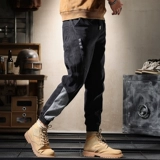 Демисезонные элитные джинсы, штаны, трендовые повседневные брюки, оверсайз, свободный крой, в американском стиле