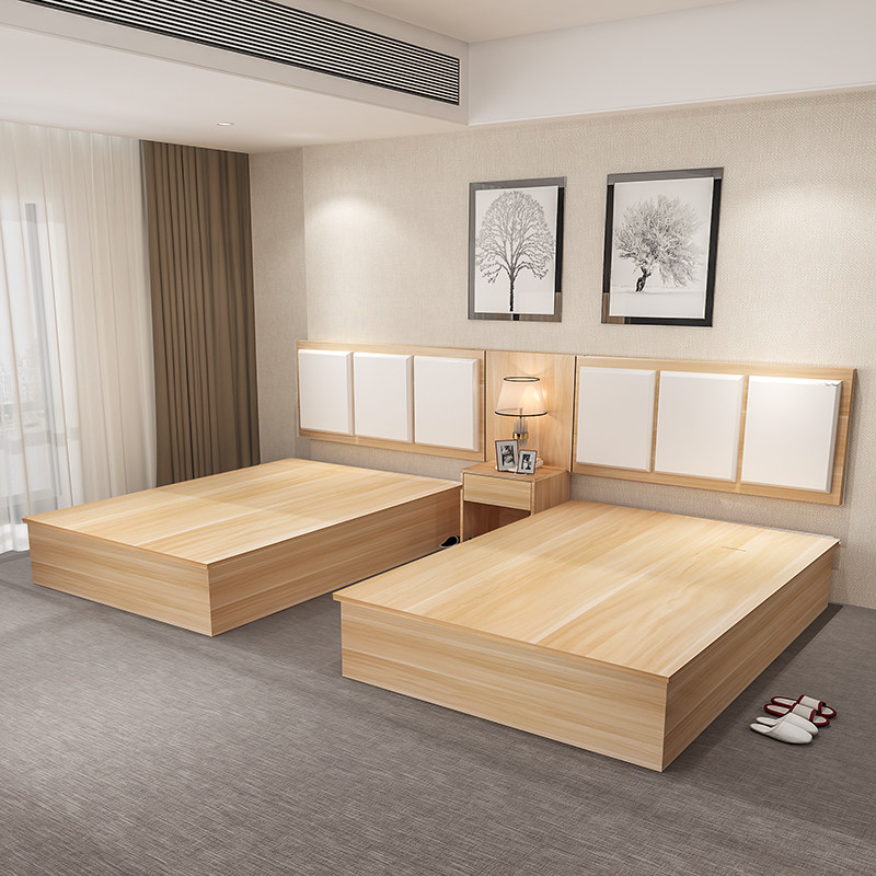 Changsha Hotel Bed Guesthouse suite of furniture Furniture Interstandard Wardrobe TV Cabinet Table Folk Juku Hotel Apartment bed and chairs