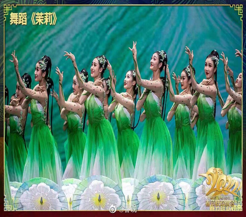 Jasmine Blossom Stage Performance Costumes Adult Classical Dance Costumes Modern Gauze Skirt Opening Dance Costumes