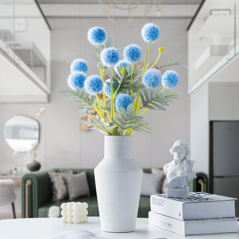 Simulation flower auspicious hair cone bouquet table tennis chrysanthemum golden fruit wedding flower arrangement photo props table fake flower