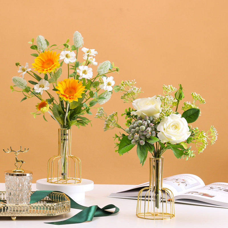 2022 new upscale sunflower fake flower emulated floral furnishing living-room table flower bouquet Yugari leaf floral pendulum piece