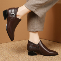 Spring and autumn 2021 new ankle boots in the tip of the English Rough Boots female singles - boots