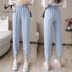 LT2020 Summer Hàn Quốc phiên bản mới thời trang Ice Silk Jeans nữ Feet nhỏ Loose-fitting Silk quần Straight Lantern Tide 