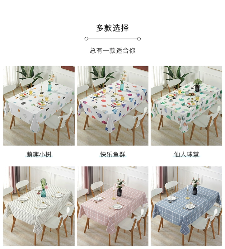Đơn giản hiện đại PVC không thấm nước chống vảy dầu bông dùng một lần lanh nhỏ nhỏ tươi hình chữ nhật khăn trải bàn khăn trải bàn bằng nhựa - Khăn trải bàn khăn ăn
